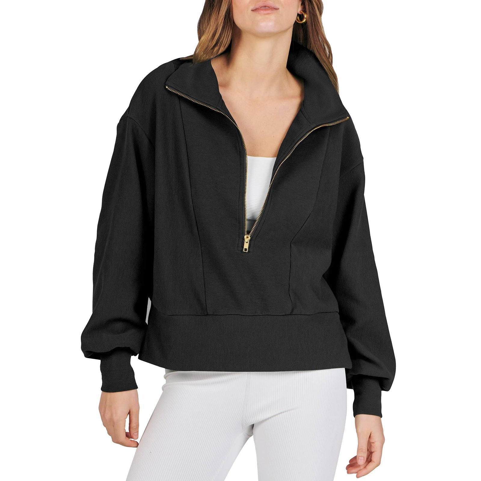 Women's Half-zip Pullover Long-sleeved Sweatshirt - Exclusive Edition