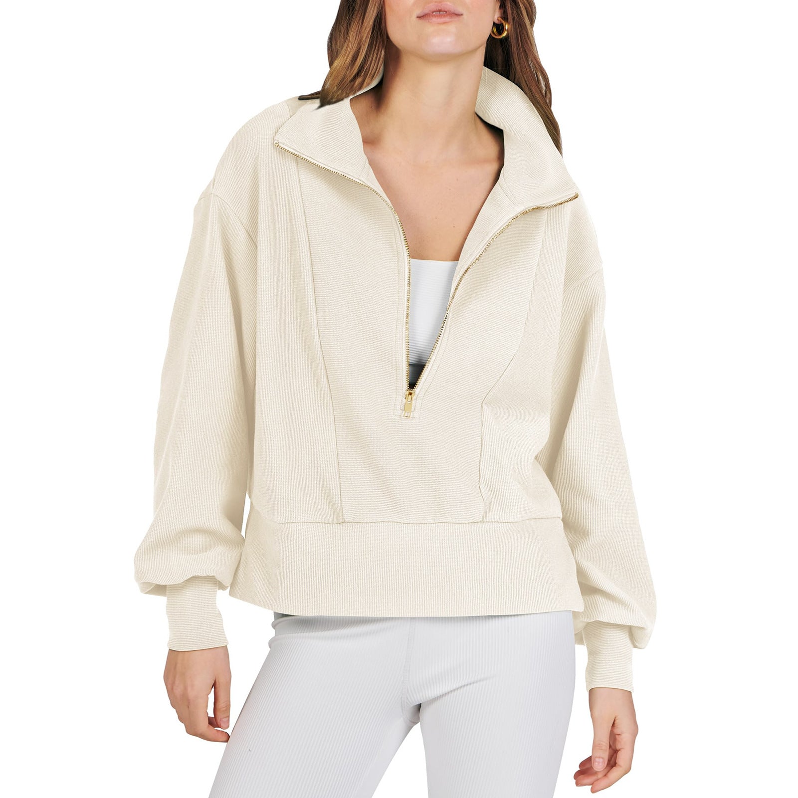 Women's Half-zip Pullover Long-sleeved Sweatshirt - Exclusive Edition