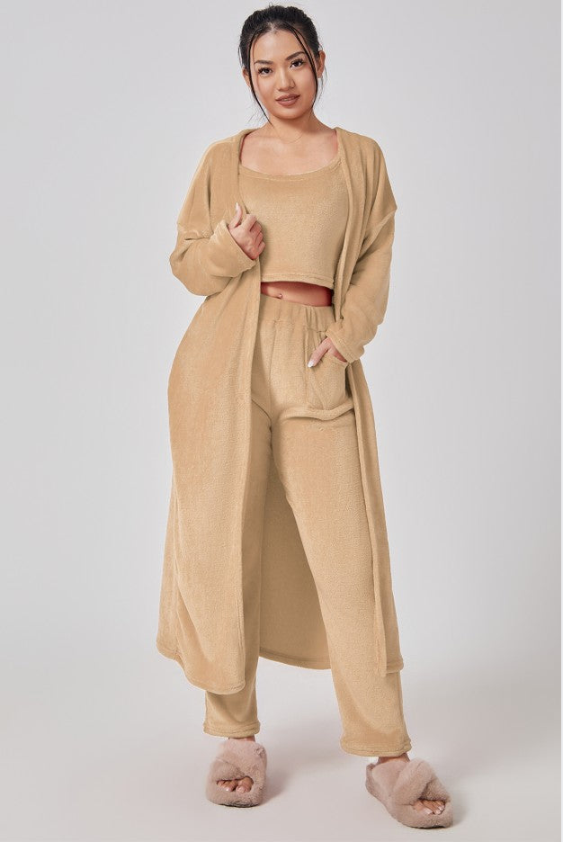 Women's 3 Piece Lounge Set | Cozy Winter Pajama Outfit - Design Poster
