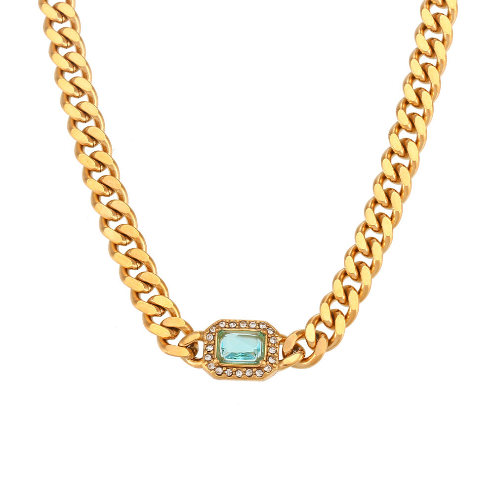 Men's Cuban Link Zircon Bracelet | Stainless Steel Chain - Design Poster