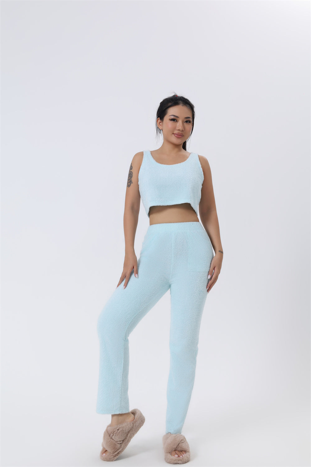 Women's 3 Piece Lounge Set | Cozy Winter Pajama Outfit - Design Poster