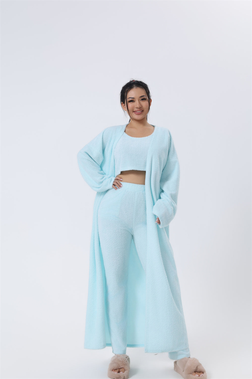 Women's 3 Piece Lounge Set | Cozy Winter Pajama Outfit - Design Poster