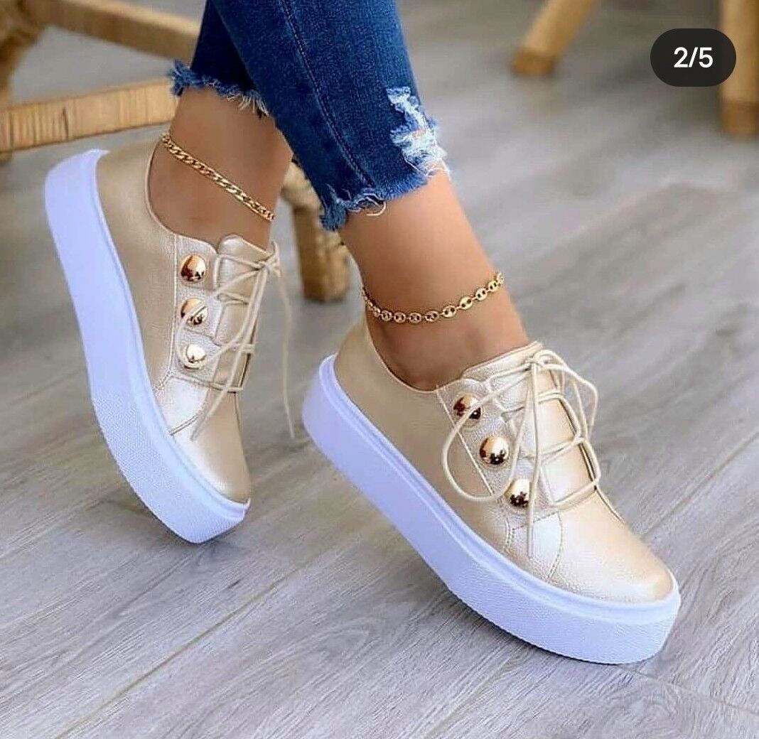 Women's Square Toe Platform Loafers | White Slip-On Shoes - Design Poster