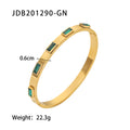 Gold-Plated Zirconia Bracelet | Stainless Steel Jewelry - Modern Print
