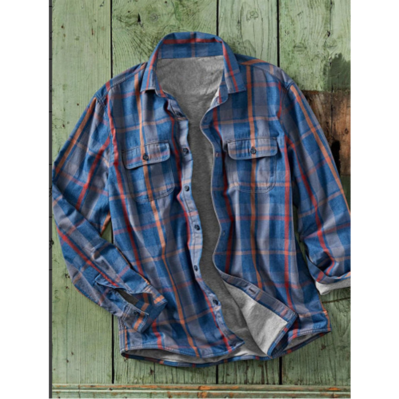 Woven Vintage Men's Plaid Shirt - Home Decor