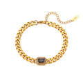 Men's Cuban Link Zircon Bracelet | Stainless Steel Chain - Design Poster