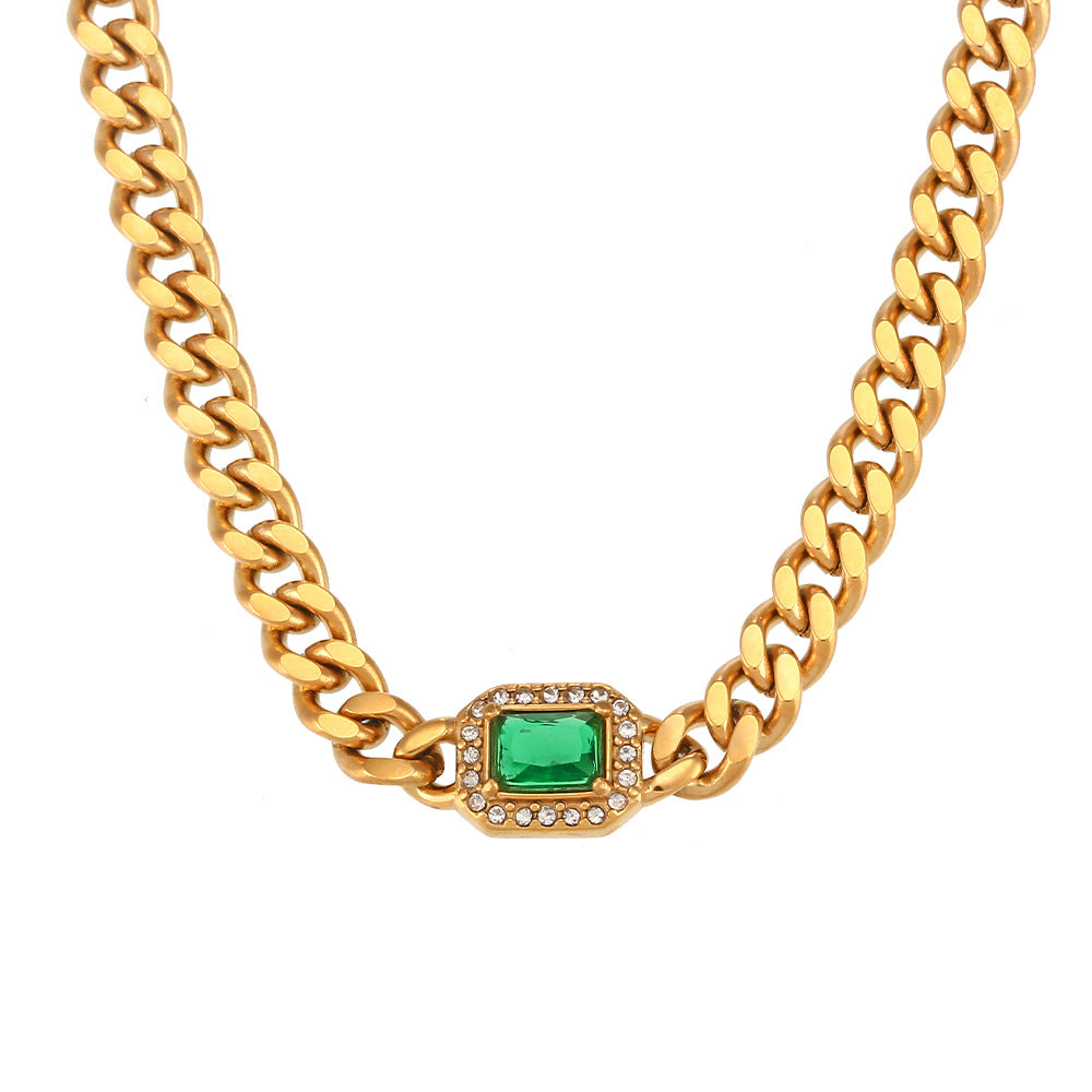 Men's Cuban Link Zircon Bracelet | Stainless Steel Chain - Design Poster