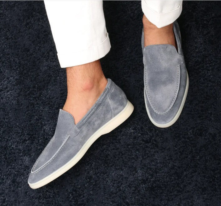 Men's Suede Loafers | Matte Slip-On Casual Shoes - Fine Art