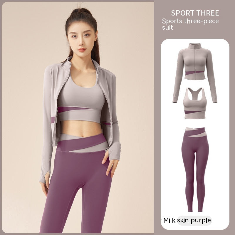 Women's Yoga Workout Set | Sports Bra & Jacket Leggings - Artistic Decor
