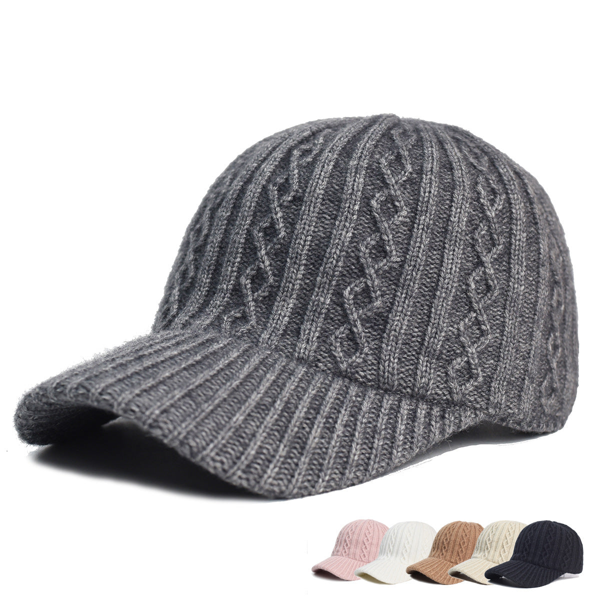 Knitted Wool Baseball Cap | Warm Winter Peaked Hat - Gallery Edition