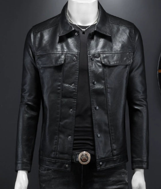 Men's Premium Leather Jacket | Classic Utility Outerwear - Home Decor