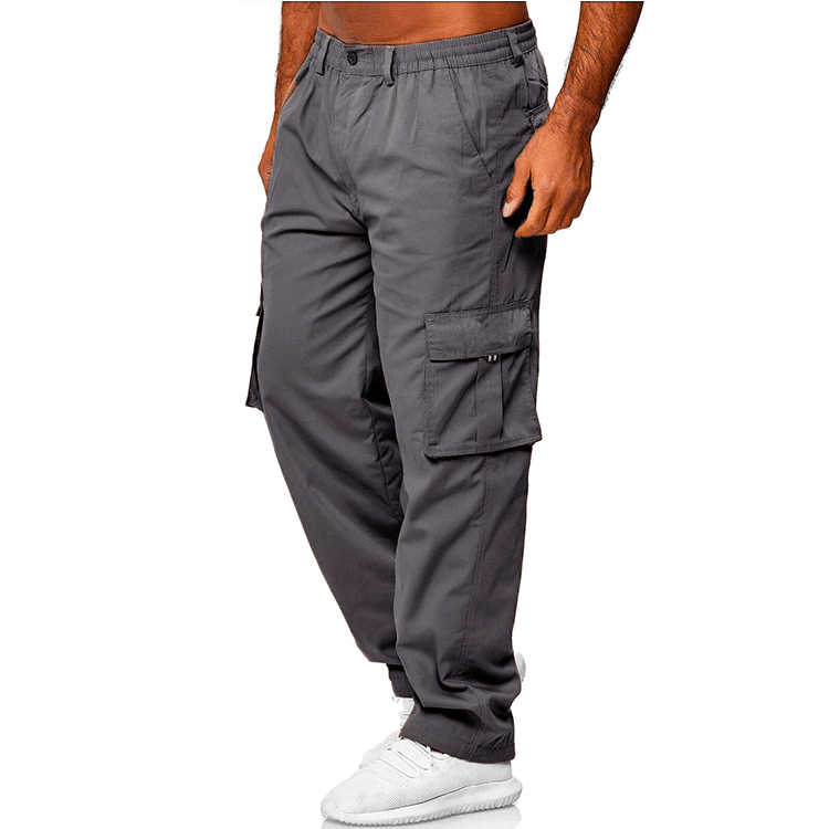 Men's Casual Multi-pocket Loose Straight Cargo Pants - Premium Canvas