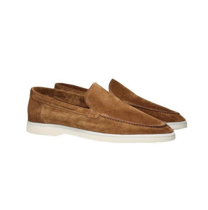 Men's Suede Loafers | Matte Slip-On Casual Shoes - Fine Art