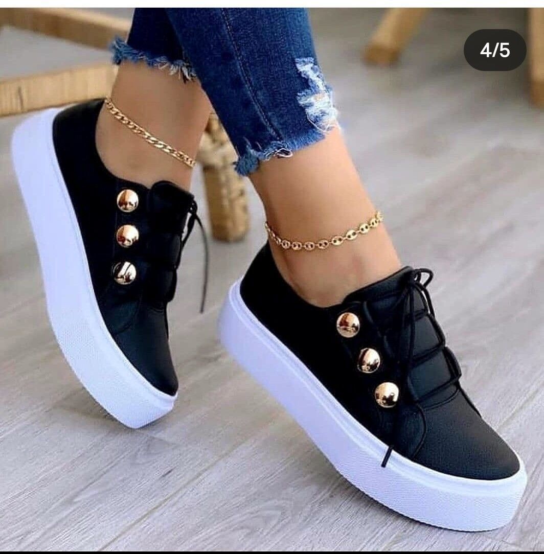 Women's Square Toe Platform Loafers | White Slip-On Shoes - Design Poster