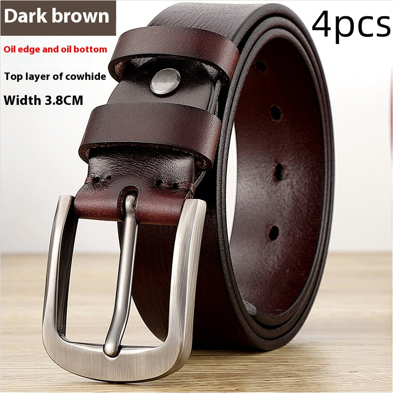 Men's Genuine Leather Belt | Classic Cowhide Dress Belt - Design Poster