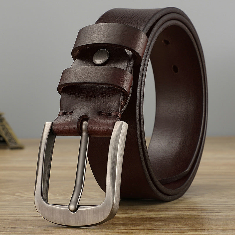 Men's Genuine Leather Belt | Classic Cowhide Dress Belt - Design Poster