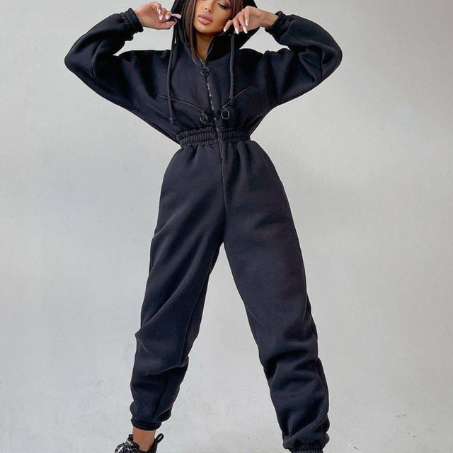 Women's Two Piece Hoodie Set | Casual Zip-Up Tracksuit - Home Decor