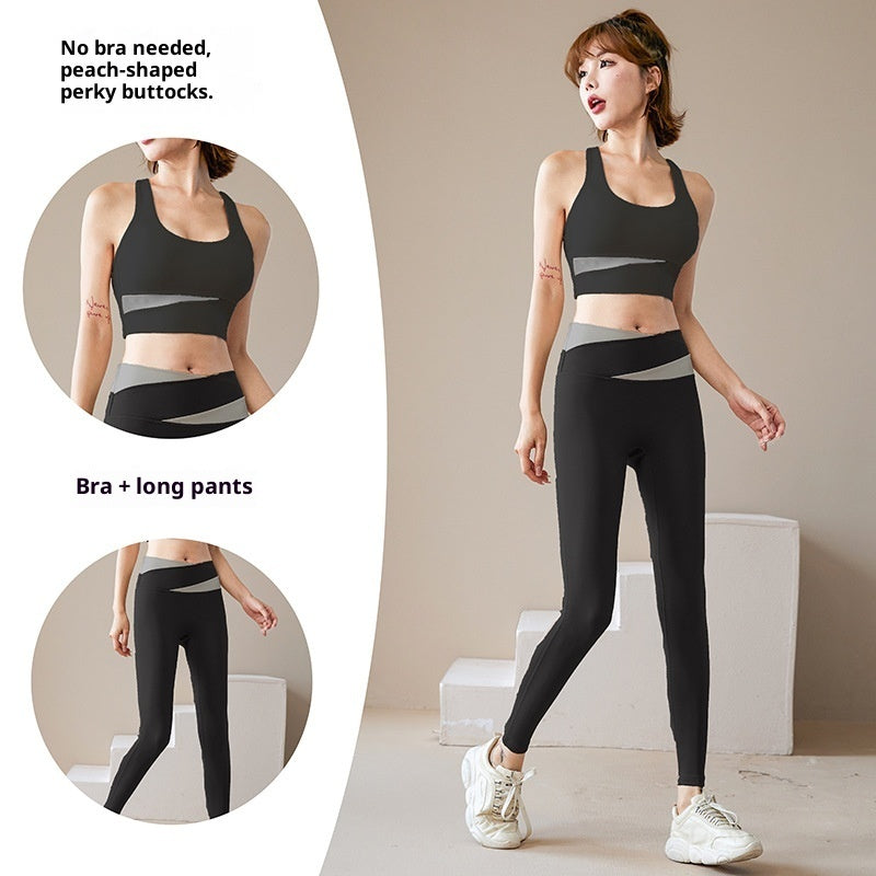 Women's Yoga Workout Set | Sports Bra & Jacket Leggings - Artistic Decor