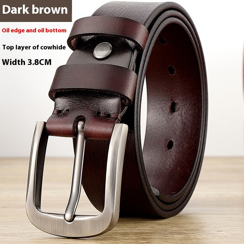Men's Genuine Leather Belt | Classic Cowhide Dress Belt - Design Poster